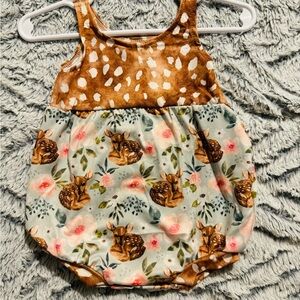 Baby girl baby fawn romper! BRAND NEW!
